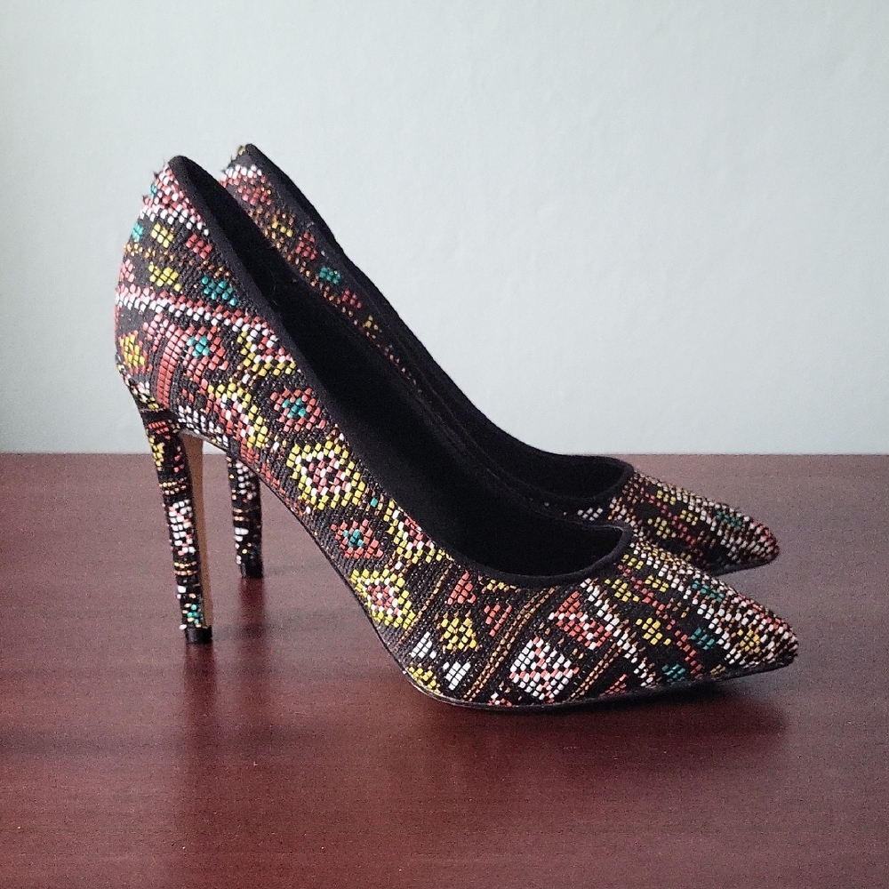 Mix No. 6 Multicolor Patterned Pointed Toe High H… - image 6